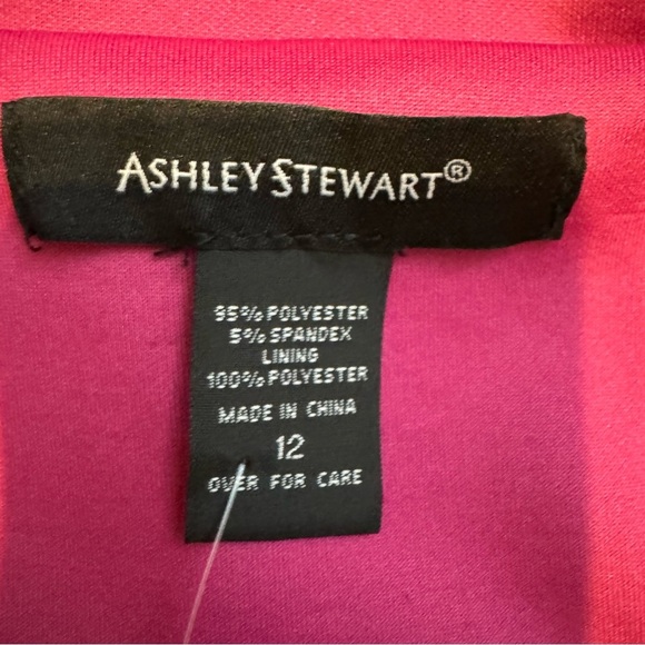 BNWT Ashley Stewart Fuchsia Pink with Gold Chain Pocket Blazer Size 12 - Picture 7 of 12